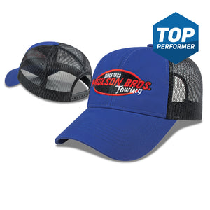 i3025 - Cap America value series mesh trucker cap 12.35 - promotional products headwear and hats - ( price includes 10,000 stitch embroidered logo) minimum 48